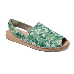 REEF Escape Sling Prints Natural Palm Slides